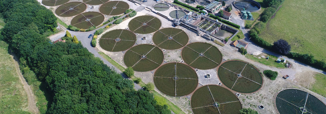 Aerial view of Saltford water recycling centre